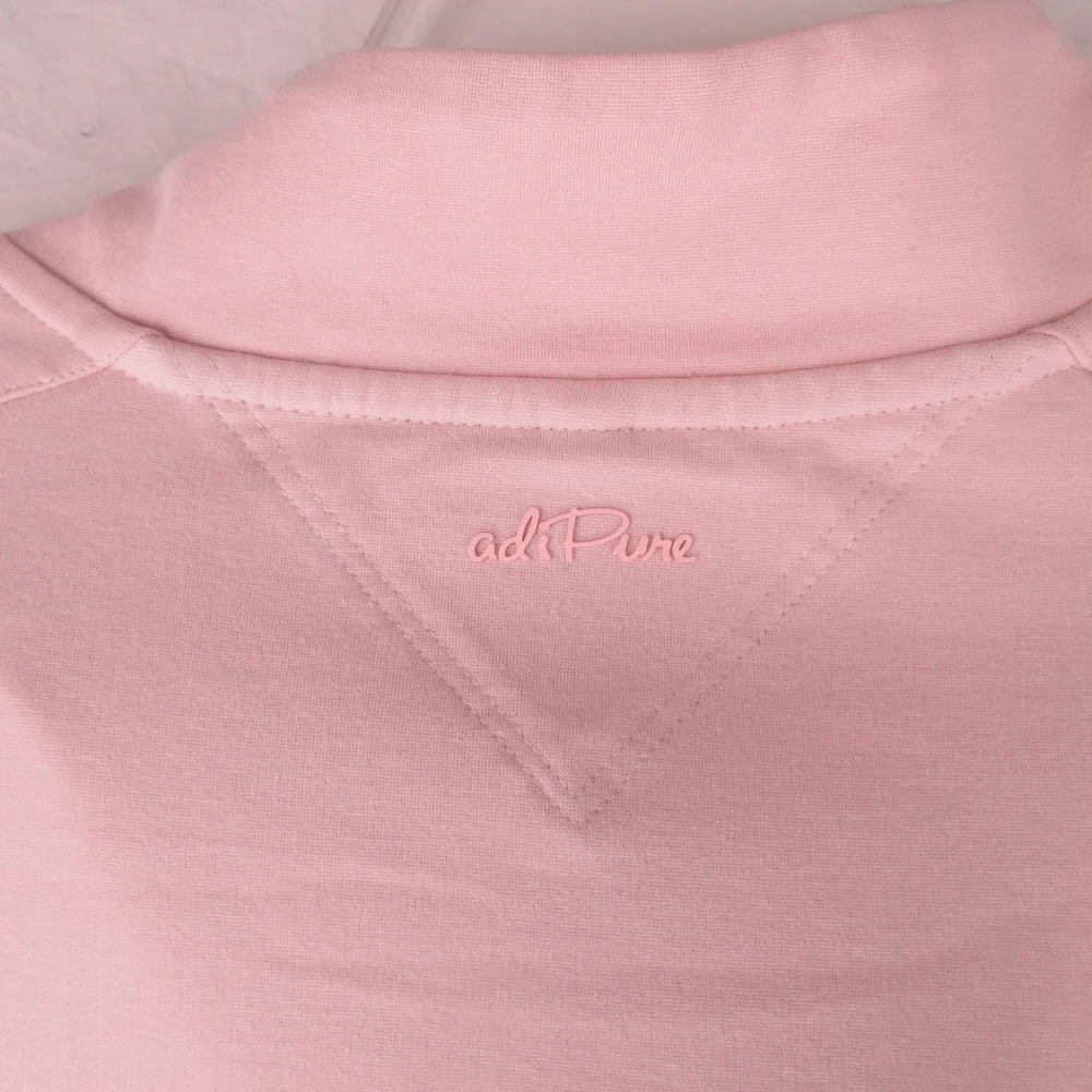 Adidas adiPure Pink Long Sleeve Quarter Zip Size M Stretch Lightweight Training